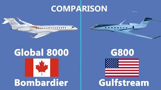 Bombardier 8000 vs gulfstream g800 comparison [upl. by Bary185]