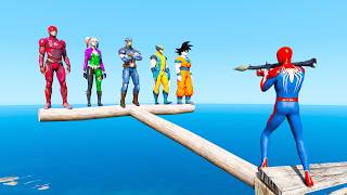 GTA 5 Epic Ragdolls  Spiderman and Super Heroes Jumpsfails Episode 301 Euphoria Physics [upl. by Oneladgam]