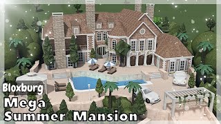 BLOXBURG Mega Summer Mansion Speedbuild NO LARGE PLOT  Roblox House Build [upl. by Janifer39]