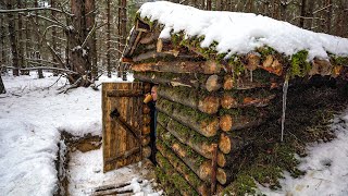 Tiny Dugout building shelter in the woods start to finish [upl. by Weiman]