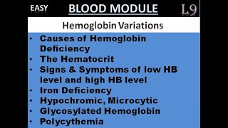 L9 Hemoglobin Variations  Causes and Signs of Hemoglobin Deficiency  Glycosylated  Polycythemia [upl. by Vel363]