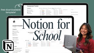 How to set up Notion for school  FREE student Notion template [upl. by Rafaj]