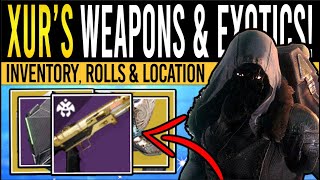 Destiny 2 XURS FIERY WEAPON amp RARE ARMOR 12th January Xur Inventory  Armor Loot amp Location [upl. by Arimas]