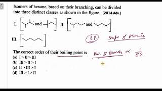 Isomers of hexane based on their branching can be divided into three distinct classes as shown in [upl. by Llenahs]