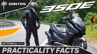 ZONTES 350E SUPER COMPREHENSIVE PRACTICALITY REVIEW  TOURING MAXI SCOOTER [upl. by Nosreip]