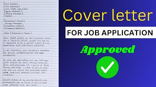 Cover letter for job application 2024 [upl. by Boylan]