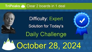 Microsoft Solitaire Collection TriPeaks  Expert  October 28 2024 [upl. by Teresa530]