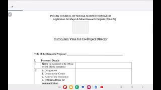 ICSSR Major amp Minor Research Projects Forwarding Letter  202425  Complete Guide [upl. by Shirberg]