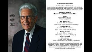 Dr E N Poulsons Memorial Service GBC English  Fri 20th October 2017 [upl. by Olivero]