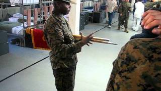 Meeting one of the Drill Instructors  MCRD Parris Island Family Day [upl. by Kcinom]