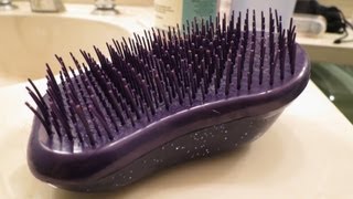 Tangle Teezer Detangling Demo and Review Curly Hair [upl. by Drageruaeb]