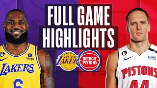 LAKERS at PISTONS  NBA FULL GAME HIGHLIGHTS  December 11 2022 [upl. by Moscow]