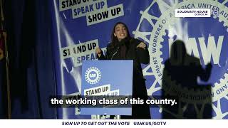 FULL SPEECH AOC at GOTV Rally with UAW in Detroit MI [upl. by Dagney]