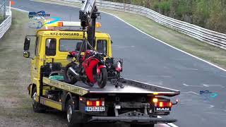 NURBURGRING Motorcycle Crash Fails Compilation 2021 [upl. by Drislane]