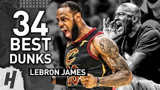 LeBron James GREATEST 34 DUNKS of HIS CAREER  34th Birthday Celebration [upl. by Kcid]