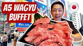 All You Can Eat A5 WAGYU Buffet in Osaka Japan 🇯🇵 Japanese Yakiniku BBQ Restaurant in Dotonbori [upl. by Sclar]