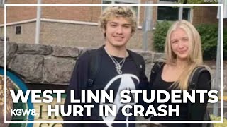 Vigil held for 2 West Linn High students critically injured in crash [upl. by Scotti437]