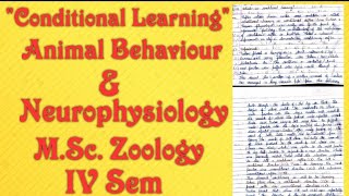 Conditioned ReflexMSc Zoology 4th SemAnimal Behaviour and Neurophysiology [upl. by Pytlik423]