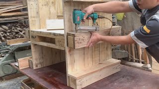 Useful Project To Recycle Old Pallets  The Fastest Easy Way To Make A Chair From Wooden Pallets [upl. by Naggem694]