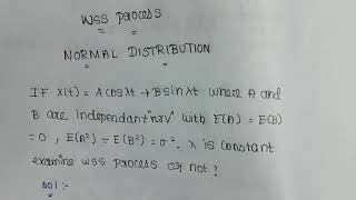 WSS process Normal distribution problem explaination in Tamil [upl. by Cymbre]