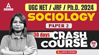 UGC NET Sociology Crash Course 21  Sociology By Nidhi Sharma [upl. by Maddy]