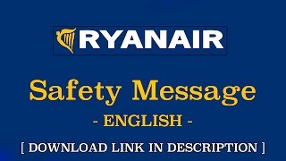 SAFETY MESSAGES   RYANAIR  English [upl. by Star770]