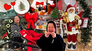 VLOG going CHRISTMAS DECOR shopping at HomeGoods and Target  cooking at home halloween story [upl. by Ling]