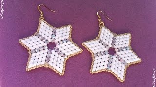 Tutorial orecchini con perline superduo e cristalli swarovski Superstar How to make earrings [upl. by Clere]