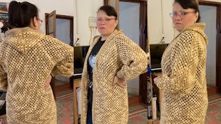 Cardigan con dos hexagonos a crochet PARTE 2 DE 3 [upl. by Atiugram]