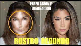 😯Como PERFILAR ROSTRO REDONDO ⭕ Disimula tu peso facil  👏 auroramakeup [upl. by Randy]