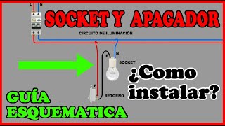 instalación de foco con socket ESQUEMA ELECTRICO [upl. by Aicelef]