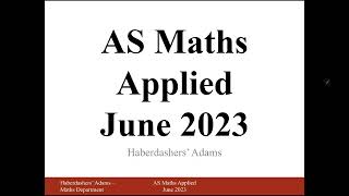 AS Maths  2023  Mech  Q2 [upl. by Camus]