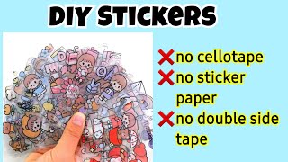 How to make stickers without cellotapeDIY Sticker bookCute Sticker making without double side tape [upl. by Niwrek]