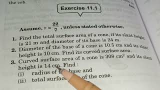 CURVED SURFACE AREA OF CONE IS 308CM² ITS SLANT HEIGHT IS 14CM FIND THE RADIUS OF BASE AND TSAC [upl. by Winson]