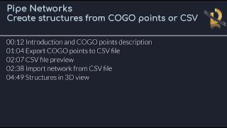 Pipe Networks  Create structures from COGO points or CSV [upl. by Knuth431]