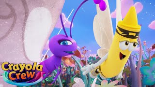 Butterfly Crayon Adventure CrayolaCrewOfficial  Fun Imagination amp Creation Cartoons for Kids [upl. by Aehcim]