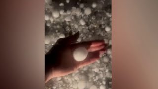 Hail damages cars in Needville [upl. by Martinic407]