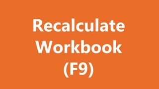 Excel Shortcuts  Recalculate Workbook [upl. by Atnom]