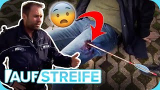 PFEIL im Bein Da wurde der Mann plötzlich eine lebende ZIELSCHEIBE 🎯​​😨  Auf Streife  SAT1 [upl. by Tlevesor]