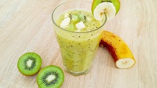 Rezept schneller gesunder KiwiBananenSmoothie  ganz einfach selber machen [upl. by Ardni]