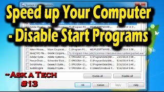 Speed up Your Computer  Disable Start Programs  Ask a Tech 13 [upl. by West]