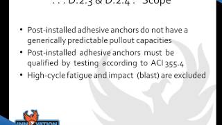 Adhesive Anchors—TheoryCode Design for TensionAnchor Qualification [upl. by Posner]