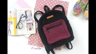 Tutorial crochet backpack  ransel rajut [upl. by Tawsha]