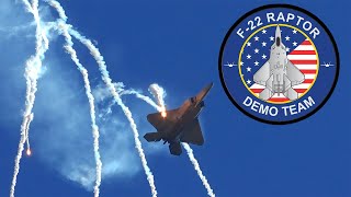 2024 USAF F22 Raptor Demo  Wings Over Solano Airshow FULL DEMO w FLARES [upl. by Statis69]