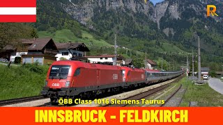 Cab Ride Innsbruck  Feldkirch Arlberg Railway Austria Train driver’s view in 4K [upl. by Fishbein]