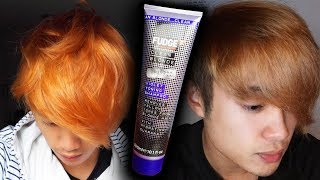 Getting rid of ORANGE HAIR✨ FUDGE Violet Toning Shampoo [upl. by Nalloh504]