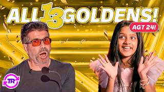 ALL 13 GOLDEN BUZZERS on AGT 2024 [upl. by Vezza]