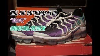 Air Vapormax Plus Grape Sneaker Unboxing and Review [upl. by Nettirb]