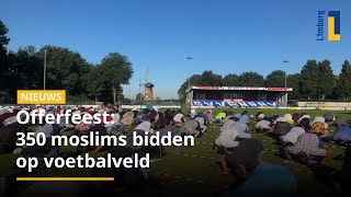 Offerfeest 350 moslims bidden op voetbalveld [upl. by Eenoj]