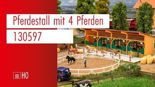 FALLER  Pferdestall mit 4 Pferden  H0  130597 [upl. by Etz]